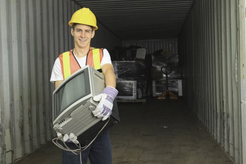 Professional waste management team at work